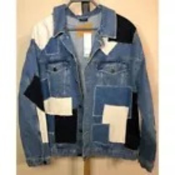 NEW BDG by Urban Outfitters Patchwork Denim Trucker Jacket Size Smalll - Picture 2 of 6